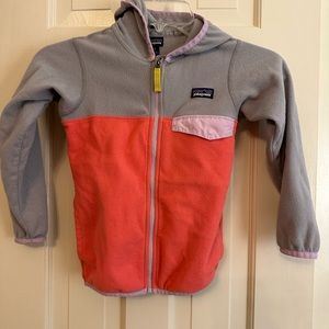 Patagonia, Centola girls, zip fleece jacket, size 5T worn